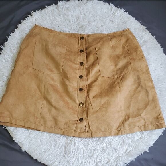 Wild blue suede skirt - Picture 2 of 9